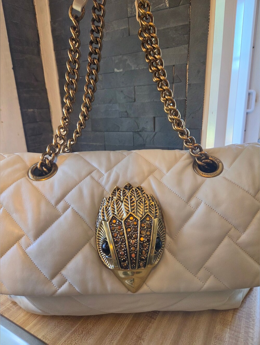 Kurt Geiger NWT Creme Quilted Macro Kensington GORGEOUS - Picture 10 of 11